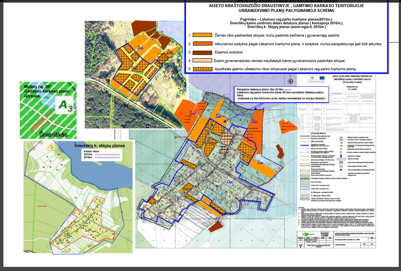 Pagal Labanoro regioninio parko tvarkymo plano sprendinius bus galima statytis oranžine spalva pažymėtuose sklypuose.