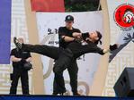 Kovinių veiksmų demonstracija pasauliniame kovos menų festivalyje Pietų Korėjoje.