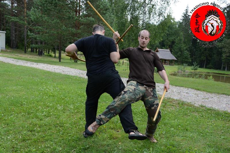 darbas su tradicinėmis japoniškomis lazdomis Aikido-Aiki-Budo- Kempo kasmetinėje stovykloje