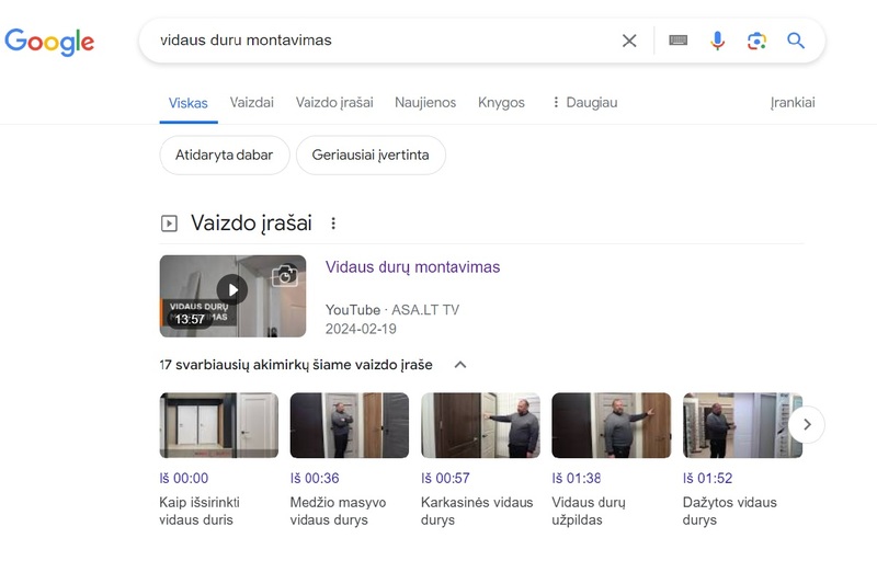 video filmų kūrimo kaina